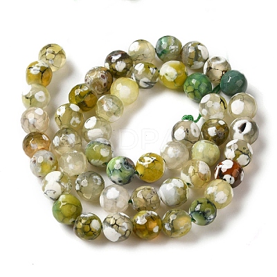Dyed & Heated Natural Fire Crackle Agate Beads Strands G-P539-B01-22-1