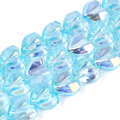 Electroplate Transparent Glass Beads Strands X-EGLA-N056-01A-04-1