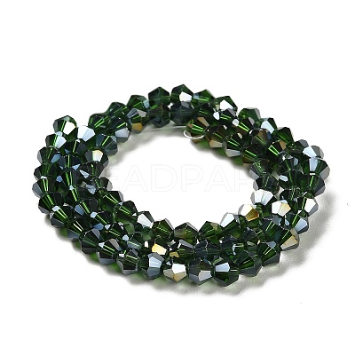 Transparent Electroplate Glass Beads Strands EGLA-A039-T6mm-B25-1
