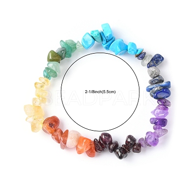 Chakra Gemstone Stretch Bracelets BJEW-JB02288-02-1