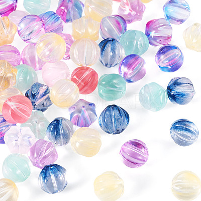 120Pcs 8 Colors Transparent Glass Beads GLAA-TA0004-25-1