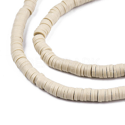Flat Round Handmade Polymer Clay Beads CLAY-R067-6.0mm-02-1
