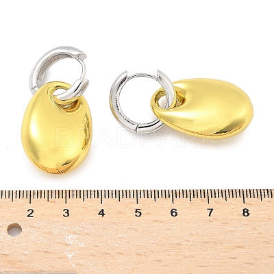 Oval Brass Hoop Earrings for Women EJEW-U057-06A-03GP-1