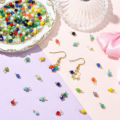 190Pcs 19 Colors Opaque Glass Pendants PALLOY-CJ00056-1