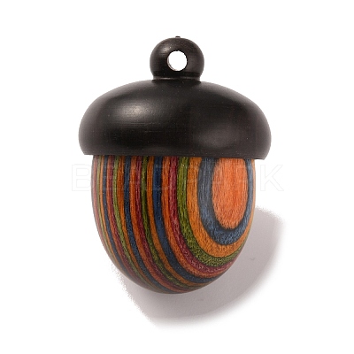 Wooden Acorn Box Jewelry Pendants WOOD-WH0022-06C-1