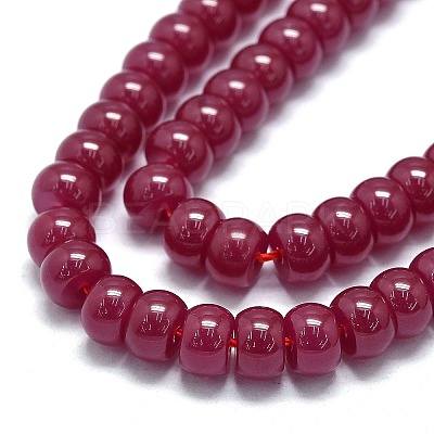 Lab Grown Red Corundum Beads Strands G-G106-O01-01-1-1