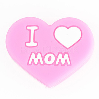 Mother's Day Silicone Focal Beads FIND-PW0005-12D-1