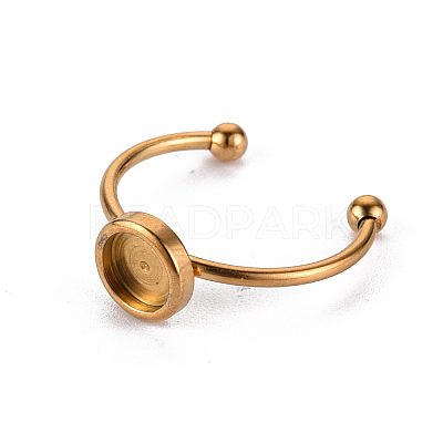 201 Stainless Steel Cuff Ring Findings STAS-S080-042B-G-1
