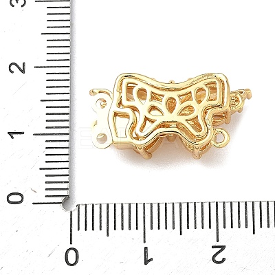 Brass Micro Pave Cubic Zirconia Butterfly Box Clasps KK-H526-12G-09-1