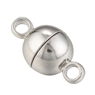 Rack Plating Brass Magnetic Clasps with Loops X-KK-F801-02A-P-1