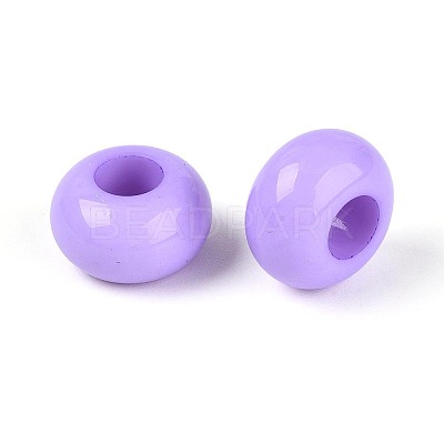 Opaque Acrylic European Large Hole Beads SACR-N019-03F-1