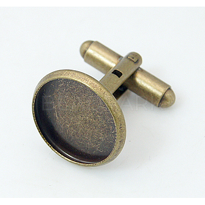 Antique Bronze Brass Cuff Button X-KK-E063-AB-NF-1