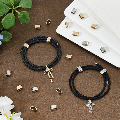 80Pcs 2 Colors Zinc Alloy Cord Ends FIND-FH0017-95-1