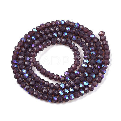 Electroplate Opaque Solid Color Glass Beads Strands EGLA-A044-P1mm-L11-1