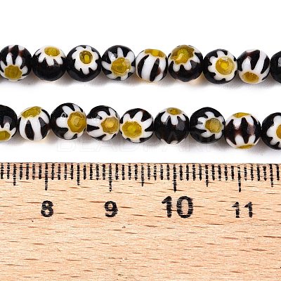 Round Millefiori Glass Beads Strands LK-P001-31-1