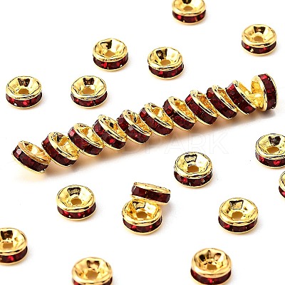 Brass Grade A Rhinestone Spacer Beads RSB036NF-09G-1