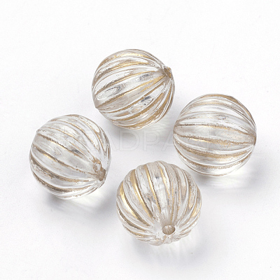 Plating Transparent Acrylic Beads X-PACR-Q115-60-14mm-1