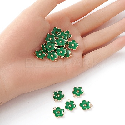Light Gold Plated Alloy Enamel Pendants ENAM-YW0002-20F-1