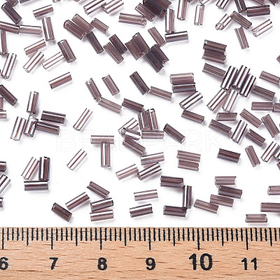 Transparent Colours Luster Glass Bugle Beads SEED-N005-001-A03-1