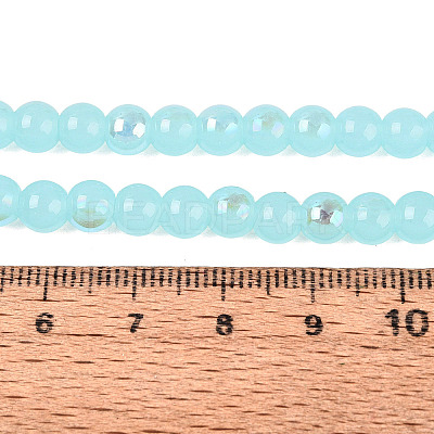Electroplate Imitation Jade Glass Beads Strands LS-EGLA-Q132-6MM-01B-05-1