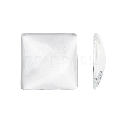 Transparent Glass Square Cabochons X-GGLA-A001-25mm-1