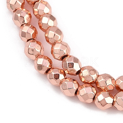 Baking Paint Electroplated Synthetic Non-magnetic Hematite Beads Strands G-H072-A01-01H-1