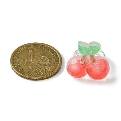 Fruit Resin Finger Ring RJEW-JR00642-1