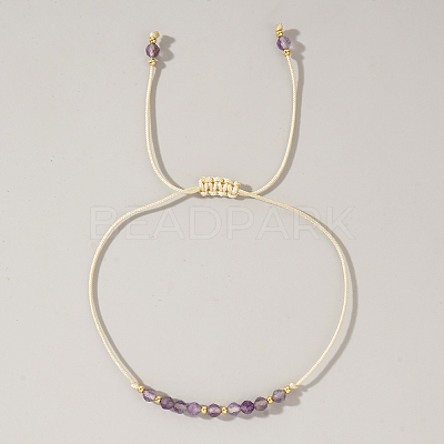 Natural Birthstone Braided Bead Bracelets for Women VA8051-2-1