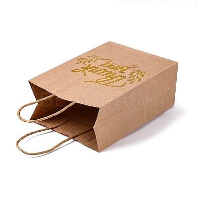Gold Stamp Thank You Printed Paper Gift Tote Bags ABAG-Q055-03A-1