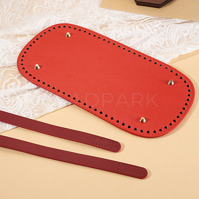 1Pc PU Leather Oval Long Bag Bottoms DIY-TA0015-27-1