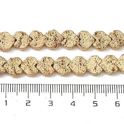 Electroplated Natural Lava Rock Beads Strands G-H303-A09-LG01-1