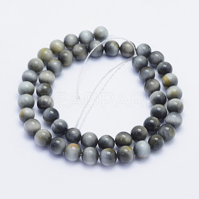 Natural Hawk's Eye Beads Strands G-L478-02-8mm-1