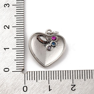 Brass Micro Pave Cubic Zirconia Pendants KK-U033-16G-1