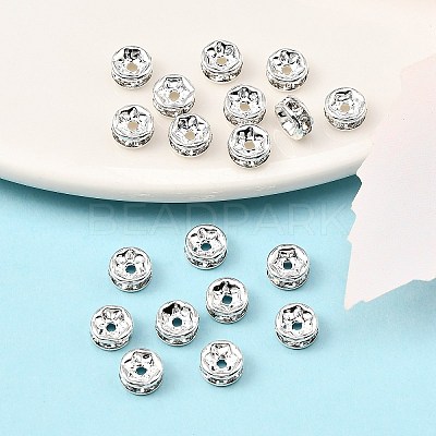 Brass Rhinestone Spacer Beads RB-A014-Z6mm-01S-NF-1