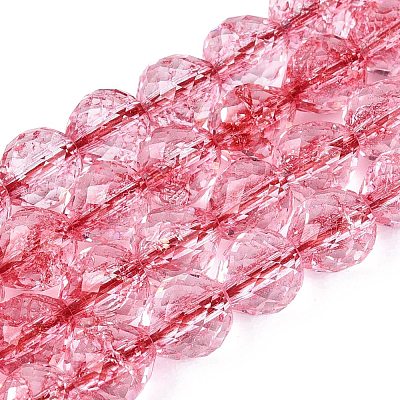 Crackle Transparent Glass Beads Strands GLAA-N068-04A-09-1
