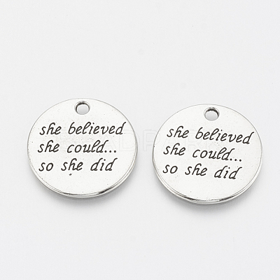 Tibetan Style Alloy Quote Pendants X-TIBE-Q085-06AS-LF-1