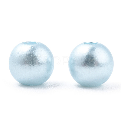 Spray Painted ABS Plastic Imitation Pearl Beads OACR-T015-05A-07-1