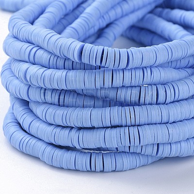 Flat Round Handmade Polymer Clay Beads CLAY-R067-6.0mm-32-1