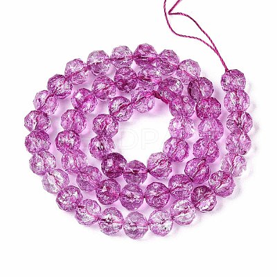 Crackle Transparent Glass Beads Strands X1-GLAA-N063-8mm-05-1