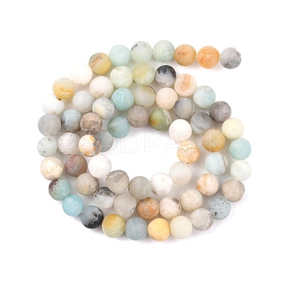Natural Flower Amazonite Beads Strands G-G692-01F-6mm-1