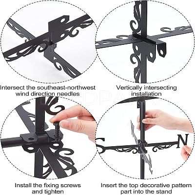 Crow Iron Wind Direction Indicator AJEW-WH0034-65-1
