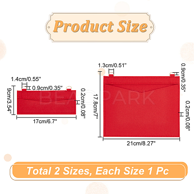 2Pcs 2 Styles Wool Felt Bag Organizer Inserts FIND-WR0007-26C-1
