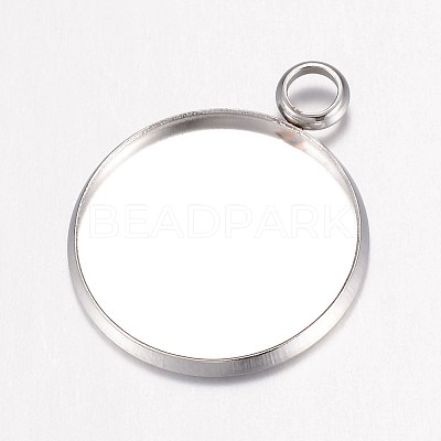 Tarnish Resistant 304 Stainless Steel Pendant Cabochon Settings LS-STAS-G071-46P-1