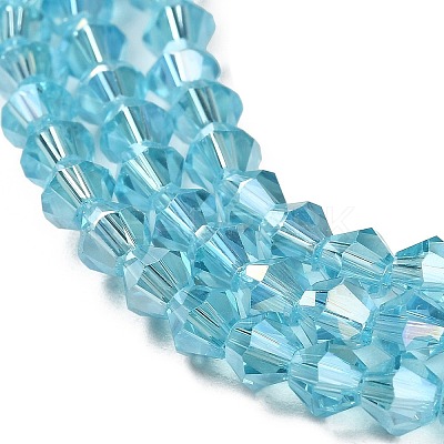 Transparent Electroplate Glass Beads Strands GLAA-F029-3mm-A20-1