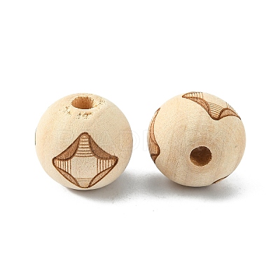 Natural Theaceae Wood Beads WOOD-TAC0007-07D-1