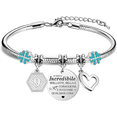 Birthday 201 Stainless Steel Charm Bracelets FS-WGBAA71-13-1