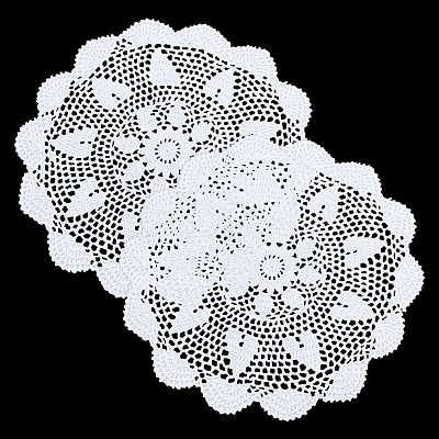 Cotton Braided Hollow Flower Placemats AJEW-WH0368-06-1