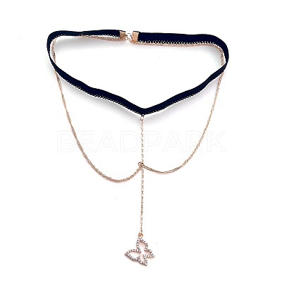 Alloy Rhinestone Sexy Elastic Multilayer Tassel Butterfly Leg Chain FS-WG8A9A5-01-1