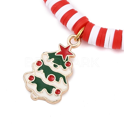 Elegant Christmas Handmade Polymer Clay Heishi Beaded Stretch Bracelets MV9996-21-1