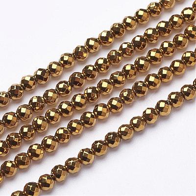 Non-Magnetic Synthetic Hematite Beads Strands G-G092-4mm-1-1